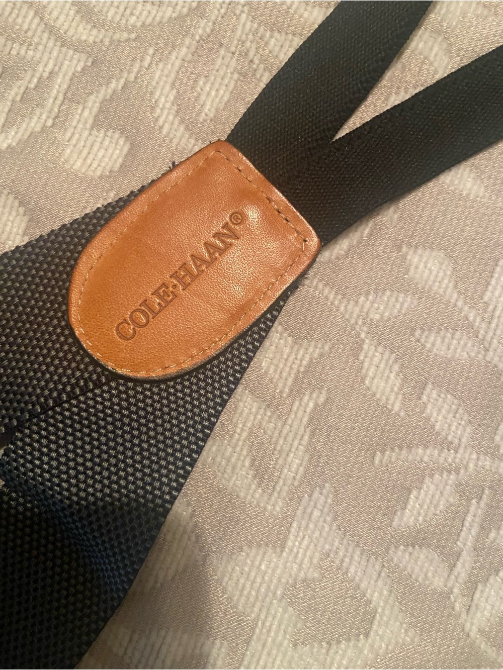 Cole Haan Black suspenders with Brown Leather Trim